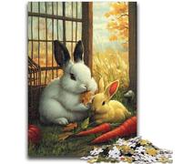Puzzles pour Adultes 1000 pièces, Motif Lapin, Chaque pièce est Unique - Jeu Familial Stimulant et Amusant pour Les 14 Ans, 50x75cm