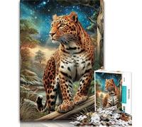 Puzzles pour Adultes 1000 pièces, Motif léopard Fantastique, pour Adolescents, Jeu Stimulant, décoration Murale, Cadeaux Uniques pour Anniversaire et Noël (Taille 75x50cm)