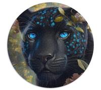 Puzzles pour Adultes 1000 pièces, Motif léopard Noir, Ronds, Parfaits pour la décoration intérieure, Les Anniversaires, Les fêtes et Les Cadeaux, 67,5 x 67,5 cm