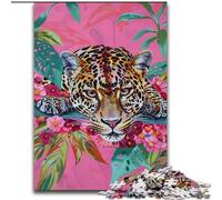Puzzles pour Adultes 1000 pièces, Motif léopard psychédélique, Jeu interactif Familial, décoration d'intérieur à Faire soi-même, (Taille 50x75cm)