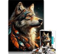 Puzzles pour Adultes 1000 pièces, Motif Loup Animal, pour Adolescents, Cadeau Amusant et activité pour la Maison, Jouet pour Les Jours de Pluie (Taille 38x26cm)