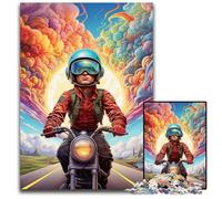 Puzzles pour Adultes, 1000 pièces, Motif Moto coloré, Jeu interactif en Carton, décoration d'intérieur, 26x38cm/10,23x14,96 Pouces
