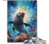 Puzzles pour Adultes, 1000 pièces, Motif Phoque coloré, Jeu interactif Familial, décoration d'intérieur DIY, (Taille 50x75cm)