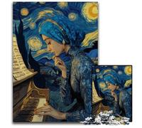 Puzzles pour Adultes, 1000 pièces, Motif Piano Ciel Nocturne, en Carton, pour la décoration intérieure, pour s'amuser en Famille, à partir de 14 Ans, 26x38cm