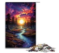 Puzzles pour Adultes 1000 pièces Motif psychédélique coloré au Coucher du Soleil décoration d'intérieur Jouets à Offrir en Cadeau à Toute la Famille 1000 pièces (75 x 50 cm)