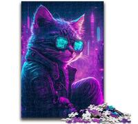 Puzzles pour Adultes 1000 pièces, Motif Punk, Chaton Humain, Anti-Stress, défi Difficile, à Offrir en Cadeau à Toute la Famille, 50x75cm