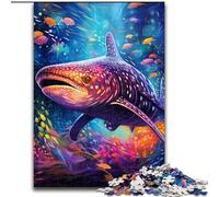 Puzzles pour Adultes 1000 pièces, Motif Requin-Baleine coloré, idéal comme Cadeau de Vacances ou d'anniversaire, Jeu de fête (Taille 26x38cm)