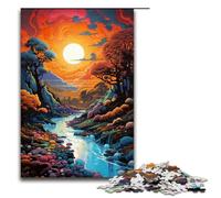 Puzzles pour Adultes 1000 pièces Motif rivière psychédélique colorée Cadeaux d'anniversaire pour Adolescents de 14 Ans et Plus 1000 pièces (75 x 50 cm)