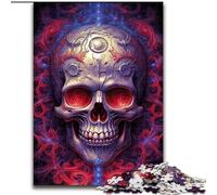 Puzzles pour Adultes 1000 pièces, Motif tête de Mort Violette, Jeux éducatifs, décoration d'intérieur, idéal pour la décoration de Bureau (Taille 50x75cm)