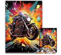 Puzzles pour Adultes 1000 pièces Moto colorée Puzzles impossibles pour Adultes Idéal pour Le Plaisir en Famille, la détente et Les Cadeaux de Vacances 26x38cm / 10,23x14,96 Pouces