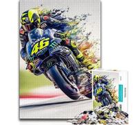 Puzzles pour Adultes 1000 pièces Moto Racer 1000 pièces Jigsaw Staycation Kill Time avec Affiche Assortie et Feuille de Questions 26x38cm