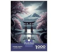 Puzzles pour Adultes 1000 Pièces Mount Fuji Torii Gate Landscape Puzzles pour Adultes Jeux De Détente Assemblage De Motifs Cadeaux De Noël Et d'anniversaire 38x26cm/1000pcs