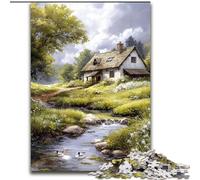 Puzzles pour Adultes 1000 pièces Mountain House, Anti-Stress Staycation Kill Time avec Affiche Assortie et Feuille de Questions 38x26cm