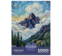 Puzzles pour Adultes 1000 Pièces Mountain Peak Impressionist Painting Puzzle pour Adolescents, Améliore La Mémoire, Stimulant À Compléter, Jeu Amusant pour Toute La Famille 70x50cm/1000pcs