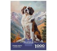 Puzzles pour Adultes 1000 Pièces Mountain Saint Bernard Puzzle Jouet Décoration Murale Amusante Et Cadeau d'anniversaire De Noël 52x38cm/1000pcs