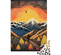 Puzzles pour Adultes 1000 Pièces Mountain Sunset Hiking Scene Puzzle Jeux Relaxants Cadeau d'anniversaire À Offrir À Toute La Famille 38x26cm/1000pcs
