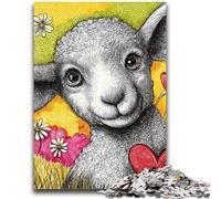 Puzzles pour Adultes 1000 pièces Moutons dans la Prairie Soulagement du Stress Défi Difficile Chaque pièce est Unique - Jeu Familial Amusant et Stimulant 50x75cm