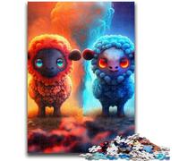 Puzzles pour Adultes 1000 pièces Moutons de Glace et de feu pour Adolescents, Cadeau Amusant et activité pour la Maison, Jouet pour Les Jours de Pluie (75x50cm)