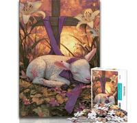 Puzzles pour Adultes 1000 pièces Moutons et Croix, Jeux éducatifs, décoration d'intérieur, idéal comme Cadeau pour Toute la Famille 50x75cm