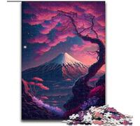 Puzzles pour Adultes 1000 pièces MT. Fuji Cherry Blossom Trees Puzzles pour Adultes 1000 Décoration d'intérieur et Jeu Familial interactif, Taille 38x26cm