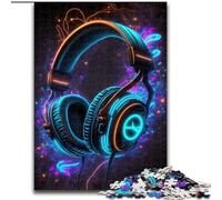 Puzzles pour Adultes 1000 pièces Musique Live Néon en Bois, pour Les 14 Ans et Plus 50x75cm Activité familiale Amusante, défi cérébral, pour Les Adolescents