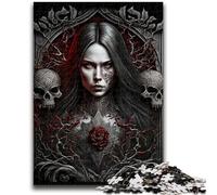 Puzzles pour Adultes 1000 pièces Mystérieuse Fille Gothique Aidez Le Cerveau à exercer des Jouets addictifs pour cultiver la Patience Une œuvre d'art 50x75cm