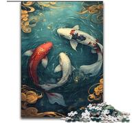 Puzzles pour Adultes 1000 pièces Mystérieux Koi Puzzle Cadeau DIY Amusant Convient pour la décoration de la Maison, du Salon ou du Bureau (Taille 50x75cm)
