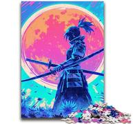 Puzzles pour Adultes 1000 pièces Mystérieux Ninja Samouraï Jouets Jeux éducatifs Soulagement du Stress Convient pour la décoration de Bureau 50x75cm