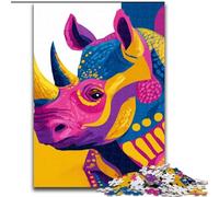 Puzzles pour Adultes 1000 pièces Mystérieux Rhinocéros, Jouet éducatif et décompressant, idéal comme Cadeau pour Toute la Famille (Taille 50x75cm)