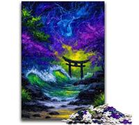 Puzzles pour Adultes 1000 pièces Mystérieux Torii Gate Puzzles pour Adolescents, Jeu de Quiz Décoration Murale Cadeaux d'anniversaire et de Noël Uniques (26x38cm)