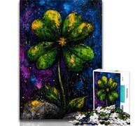 Puzzles pour Adultes 1000 pièces Mystérieux trèfle à Quatre Feuilles, Jeu éducatif, Jouet de défi, Cadeaux pour Amis et Famille, à partir de 14 Ans, 38x26cm