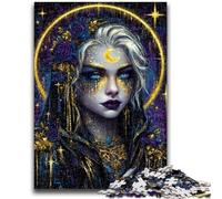 Puzzles pour Adultes 1000 pièces Mystical Spirit Girl, défi d'intelligence cérébrale, Jouets addictifs, Cadeau d'anniversaire, décoration Murale 26x38cm