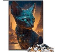 Puzzles pour Adultes, 1000 pièces, Mythe du Chat Sphynx, Puzzles en Bois pour Adultes, Taille 50x75cm, activité familiale, Casse-tête, décoration intérieure, Cadeau de Vacances