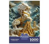 Puzzles pour Adultes 1000 Pièces Mythical Dragon Sculpture Puzzle Adulte Jeu Manuel Assemblage De Motifs Difficile À Compléter 38x26cm/1000pcs