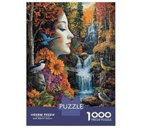 Puzzles pour Adultes 1000 Pièces Nature's Harmony A Woman's Profile in Flowers and Birds Puzzles pour Adolescents Jeux De Détente Une Œuvre d'art Cadeaux Uniques pour Un Anniversaire Ou Noël 70x50cm/