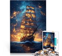 Puzzles pour Adultes 1000 pièces Naviguer à Travers Les étoiles~ Fait de Papier,pour Les 14 Ans et Plus Soulagement du Stress Jeu de Noël Cadeaux pour Femmes。Taille:26x38cm/10.24x14.96pouce