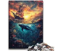 Puzzles pour Adultes 1000 pièces Navire de mer Aidez Le Cerveau à exercer des Jouets addictifs pour cultiver la Patience Décoration Parfaite 38x26cm
