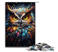 Puzzles pour Adultes 1000 pièces Nébuleuse Chouette colorée psychédélique Puzzles Jeux Jouets Cadeau Convient pour la décoration de Bureau 1000 pièces (75 x 50 cm)