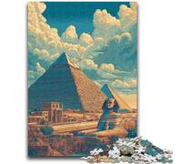 Puzzles pour Adultes 1000 pièces, nécropole de Gizeh, Puzzles artistiques pour Adultes, Anti-Stress, défi Difficile, Jouets de décoration pour la Maison (38x26cm)