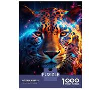 Puzzles pour Adultes 1000 Pièces Neon Leopard Wall Art Print-4 Puzzle pour Adultes - Jouets À Monter Soi-même - Décoration Parfaite - Cadeaux Uniques pour Anniversaires Et Noël 70x50cm/1000pcs