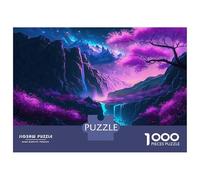 Puzzles pour Adultes 1000 Pièces Neon Night Cherry Blossom Puzzles pour Adultes Jeu Manuel Anti-Stress Cadeaux De Réduction du Stress 70x50cm/1000pcs
