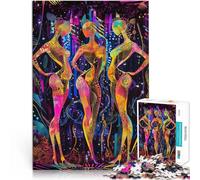 Puzzles pour Adultes 1000 pièces Neon Radiance - 5 Les Trois muses dans Une Lueur futuriste défi éducatif Idées Cadeaux 38x26cm