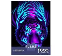 Puzzles pour Adultes 1000 Pièces Neon Tiger Puzzle pour Adultes, Jouet Anti-Stress, Difficile, Excellent Cadeau pour Les Amateurs De Jeux 38x26cm/1000pcs