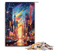 Puzzles pour Adultes 1000 pièces New York USA est entouré d'éclaboussures Beaucoup de Couleurs Puzzle Maison Jeux éducatifs Jouets de Bricolage Excellent Cadeau pour Les Jeux 75x50cm