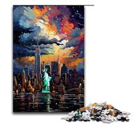 Puzzles pour Adultes 1000 pièces New York USA est entouré d'éclaboussures Beaucoup de Couleurs Puzzle Amusant en Famille Excellent Cadeau pour Les Adolescents de 14 Ans et Plus 75x50cm