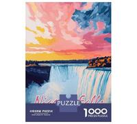 Puzzles pour Adultes 1000 Pièces Niagara Falls Sunset Puzzle pour Adultes Jeu De Réflexion Assembler Le Motif Idée Cadeau Unique pour Un Anniversaire 38x26cm/1000pcs