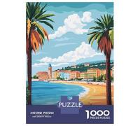 Puzzles pour Adultes 1000 Pièces Nice, France Travel Puzzles pour Adultes Activités Familiales Difficiles Et Stimulants, Idéal comme Cadeau 38x26cm/1000pcs