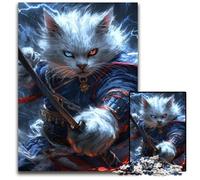 Puzzles pour Adultes 1000 pièces Ninja Cat Puzzles en Carton Difficiles et stimulants, Superbes Cadeaux et Jouets pour Les 14 Ans 26x38cm