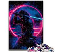Puzzles pour Adultes 1000 pièces Ninja néon Japonais, défi d'intelligence cérébrale, Jouets addictifs, Cadeau d'anniversaire, décoration Murale 50x75cm
