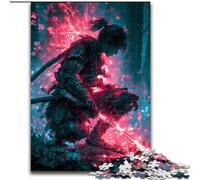 Puzzles pour Adultes 1000 pièces Ninja néon Japonais, Difficile, avec des pièces entièrement emboîtables de Formes aléatoires (Taille 50x75cm)